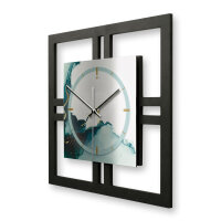 Designer-Wanduhr "Turquoise" in modernem Metallic-Look