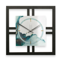 Designer-Wanduhr "Turquoise" in modernem Metallic-Look