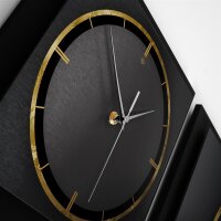 3-teilige Designer-Wanduhr „Golden Rings“ in modernem Metallic-Look
