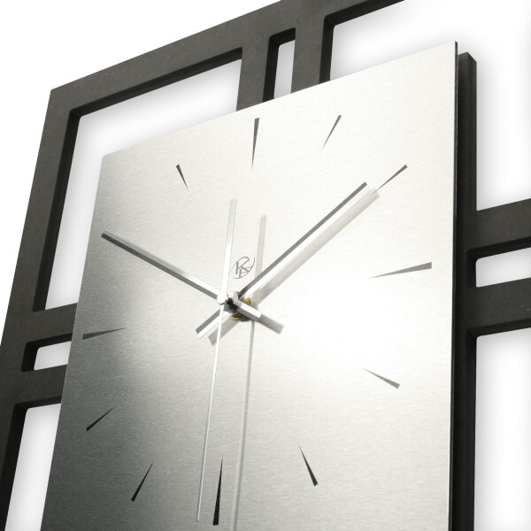 Designer-Wanduhr "Silver" in modernem Metallic-Look