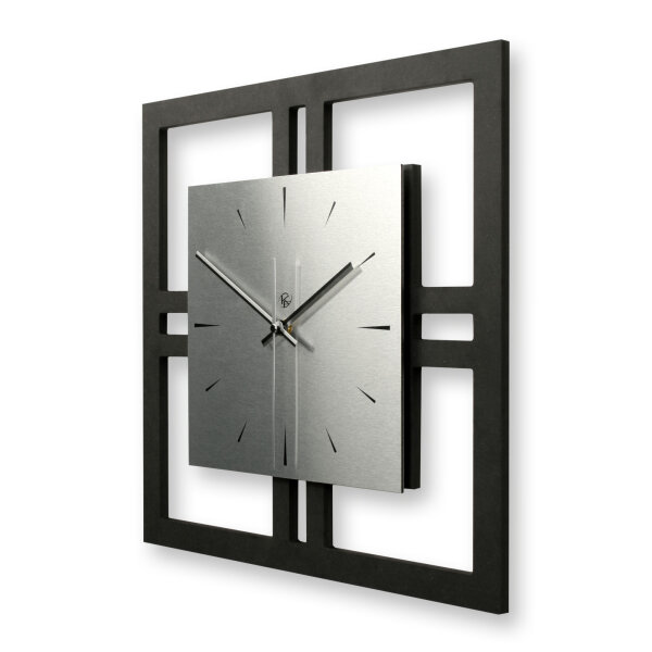 Designer-Wanduhr "Silver" in modernem Metallic-Look