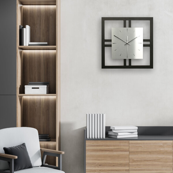 Designer-Wanduhr "Silver" in modernem Metallic-Look