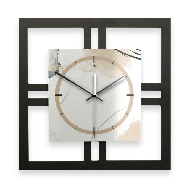 Designer-Wanduhr "Abstract Elegance" in modernem Metallic-Look