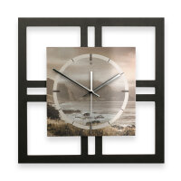 Designer-Wanduhr "Küste" in modernem Metallic-Look