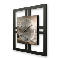 Designer-Wanduhr "Küste" in modernem Metallic-Look