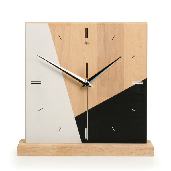 Triangle Designer-Standuhr aus Massivholz –...