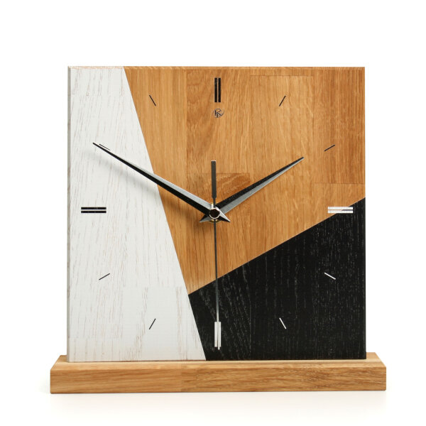 Triangle Designer-Standuhr aus Massivholz –...
