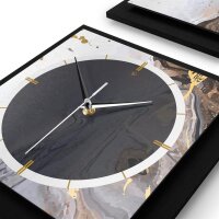 3-teilige Designer-Wanduhr &bdquo;Liquid&ldquo; in modernem Metallic-Look