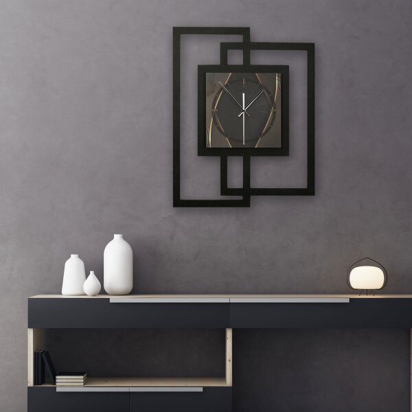 Designer-Wanduhr &bdquo;Dark Elegance&ldquo; in modernem Metallic-Look
