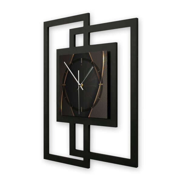 Designer-Wanduhr &bdquo;Dark Elegance&ldquo; in modernem Metallic-Look