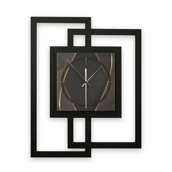 Designer-Wanduhr &bdquo;Dark Elegance&ldquo; in modernem Metallic-Look
