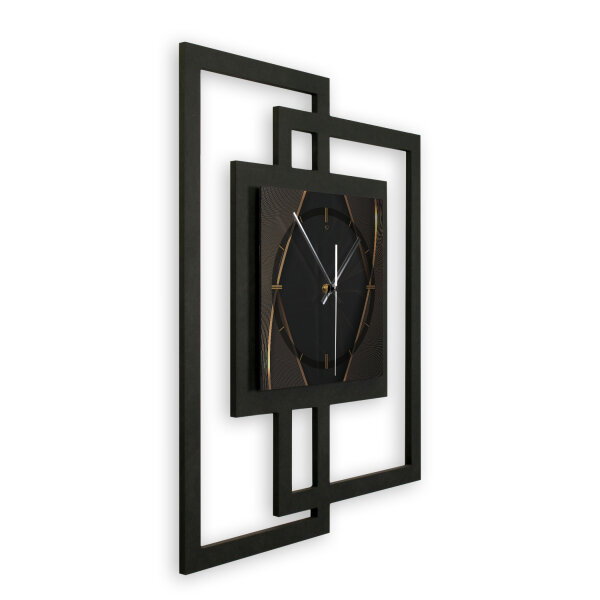 Designer-Wanduhr &bdquo;Dark Elegance&ldquo; in modernem Metallic-Look