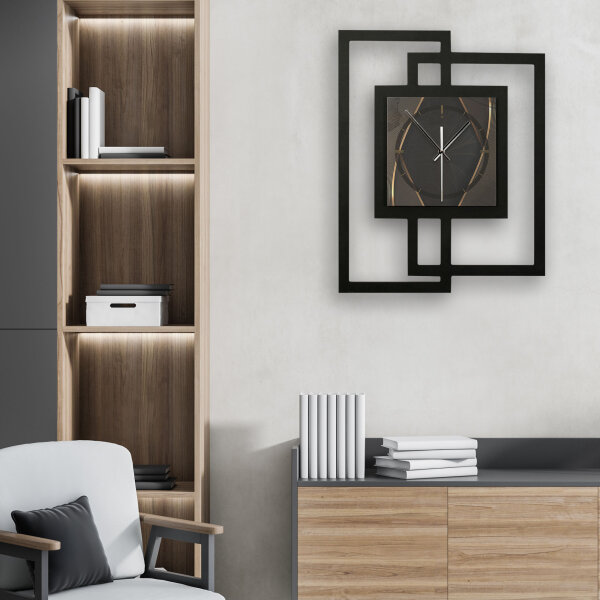 Designer-Wanduhr &bdquo;Dark Elegance&ldquo; in modernem Metallic-Look