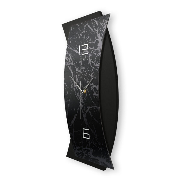 Designer-Wanduhr „Dark Pattern“ in modernem Metallic-Look