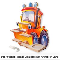 Schiebetraktor Musikbox-Regal aus MDF &ndash; passend f&uuml;r Toniebox&reg; & Figuren