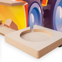 Schiebetraktor Musikbox-Regal aus MDF &ndash; passend f&uuml;r Toniebox&reg; & Figuren