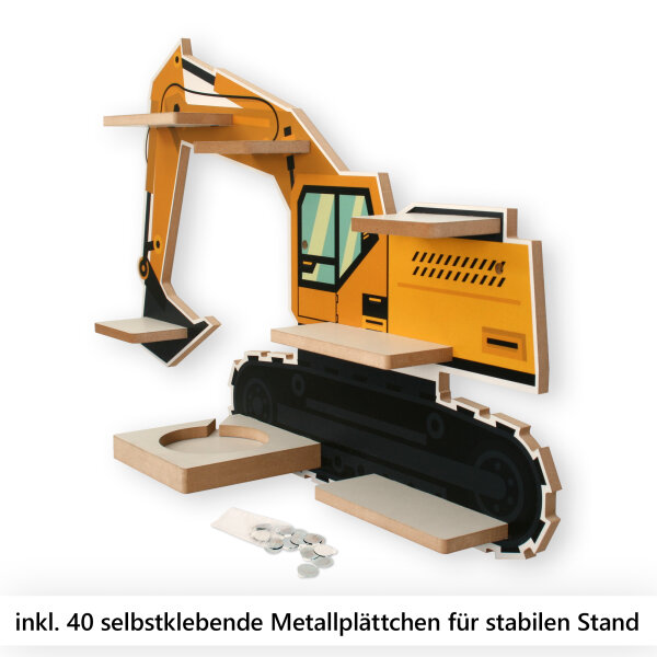Bagger Musikbox-Regal aus MDF &ndash; passend f&uuml;r Toniebox&reg; & Figuren