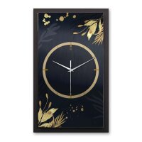 3D Wanduhr "Gold & Blue" aus gebürstetem Aluminium & MDF mit leisem Funk- oder Quarzuhrwerk