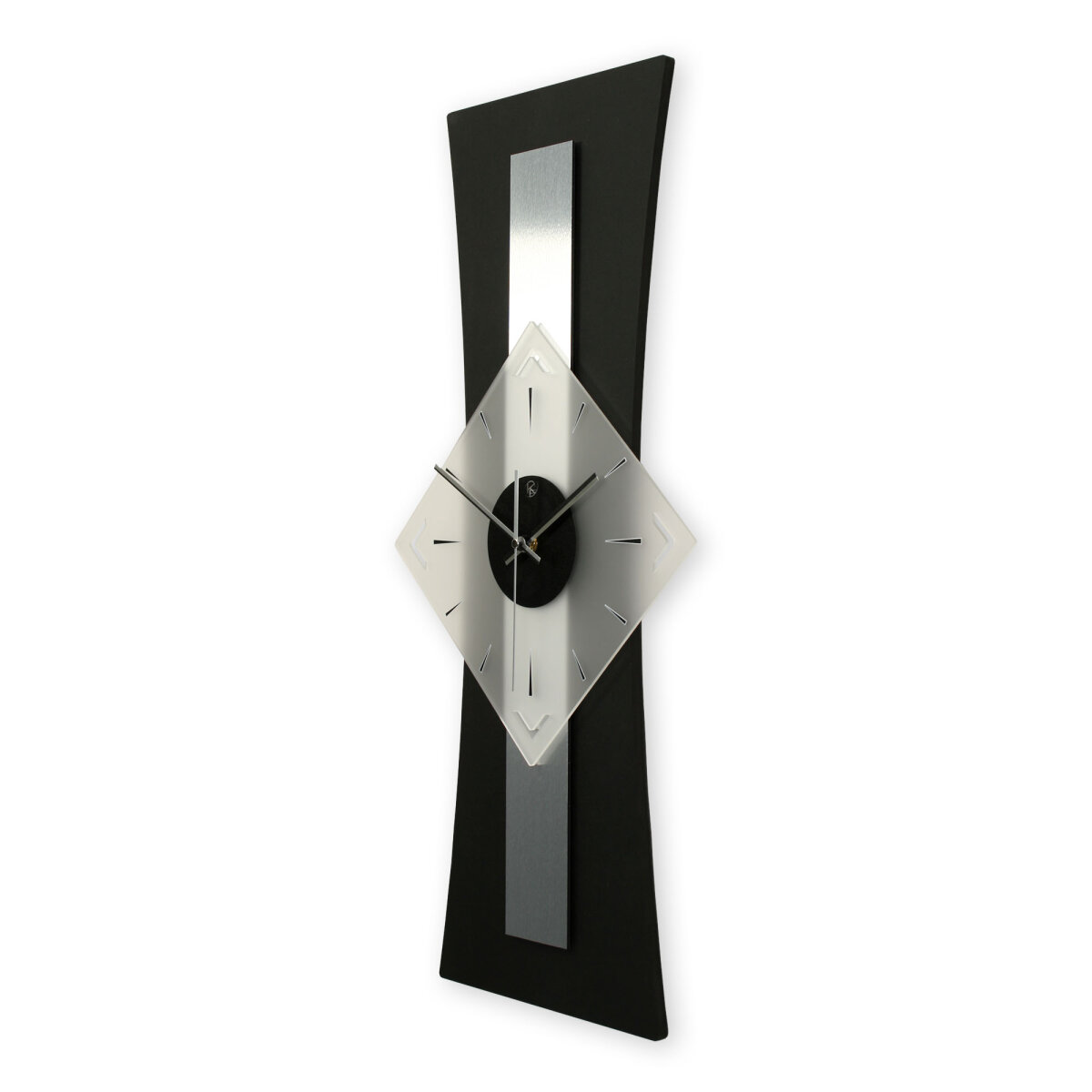 Designer-Wanduhr &bdquo;Silver Stripe&ldquo; in modernem Metallic-Look leises Quarzuhrwerk