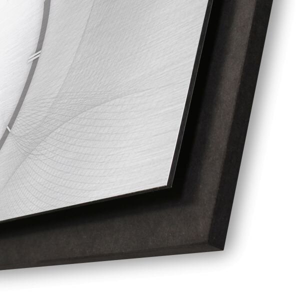 3D Wanduhr "Silver Net" aus gebürstetem...