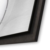3D Wanduhr "Silver Net" aus geb&uuml;rstetem Aluminium & MDF quer mit leisem Funk- oder Quarzuhrwerk