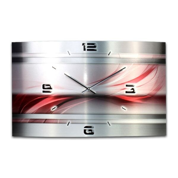 Abstrakt Metallic Designer-Wanduhr mit leisem Uhrwerk aus Alu