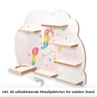 Sammel-Regal "Magisches Einhorn" für Musikbox und Figuren fürs Kinderzimmer aus MDF