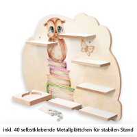 Sammel-Regal "Kluge Eule" für Musikbox und Figuren fürs Kinderzimmer aus MDF