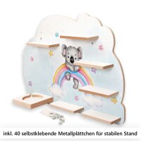 Koala Regenbogen Musikbox-Regal aus MDF &ndash; passend f&uuml;r Toniebox&reg; & Figuren