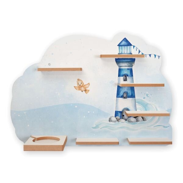 Sammel-Regal "Leuchtturm" für Musikbox und Figuren fürs Kinderzimmer aus MDF