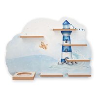 Sammel-Regal "Leuchtturm" für Musikbox und Figuren fürs Kinderzimmer aus MDF