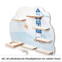 Sammel-Regal "Leuchtturm" für Musikbox und Figuren fürs Kinderzimmer aus MDF