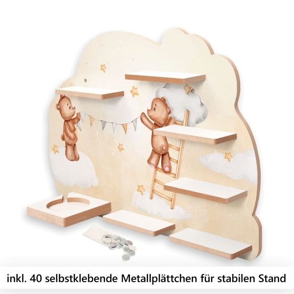 Teddys beim Schm&uuml;cken Musikbox-Regal aus MDF &ndash;...