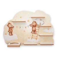 Teddys beim Schm&uuml;cken Musikbox-Regal aus MDF &ndash; passend f&uuml;r Toniebox&reg; & Figuren