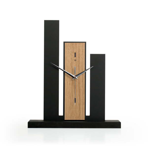 Stairs Designer-Standuhr aus MDF – Design-Applikation & leises Uhrwerk