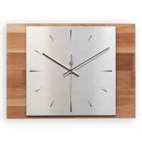 Forma Designer-Wanduhr aus Massivholz – Alu-Applikation & leises Uhrwerk