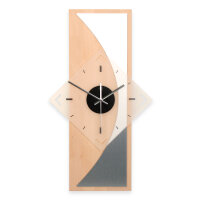 Silvermoon Designer-Wanduhr aus Echtholz – Alu-Applikation & leises Uhrwerk