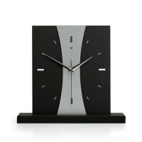 Stripe Designer-Standuhr aus MDF – Design-Applikation & leises Uhrwerk