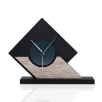 Linea Design-Tischuhr aus MDF -  Echtholzfurnier &  leises Uhrwerk